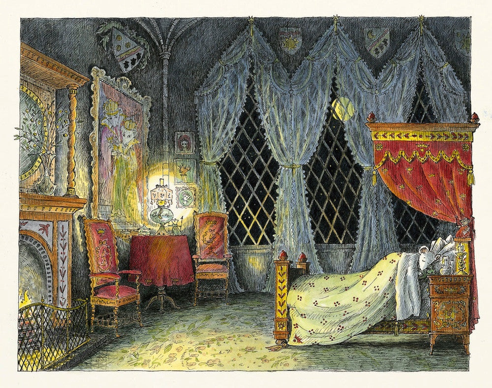 Angelina at the Palace .... asleep in bed. Limited Edition Print