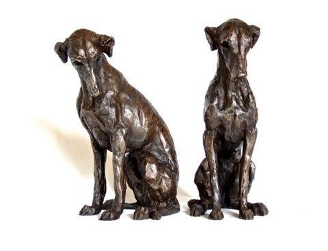 Sitting Lurcher -  Solid Bronze from an Edition of 12