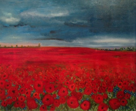 Poppies and Blue